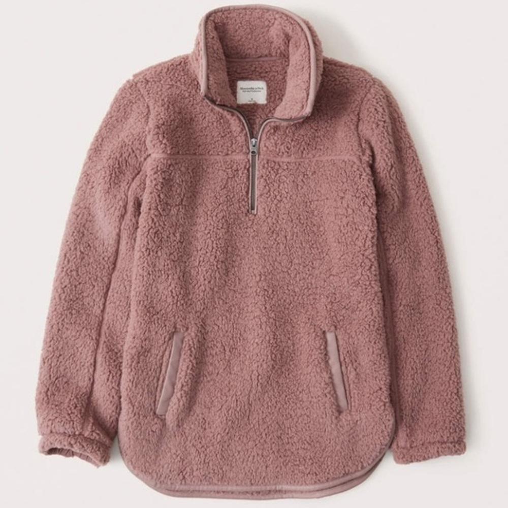 Abercrombie & Fitch Sherpa Faux Leather-Trim